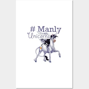 Manly Unicorns Posters and Art